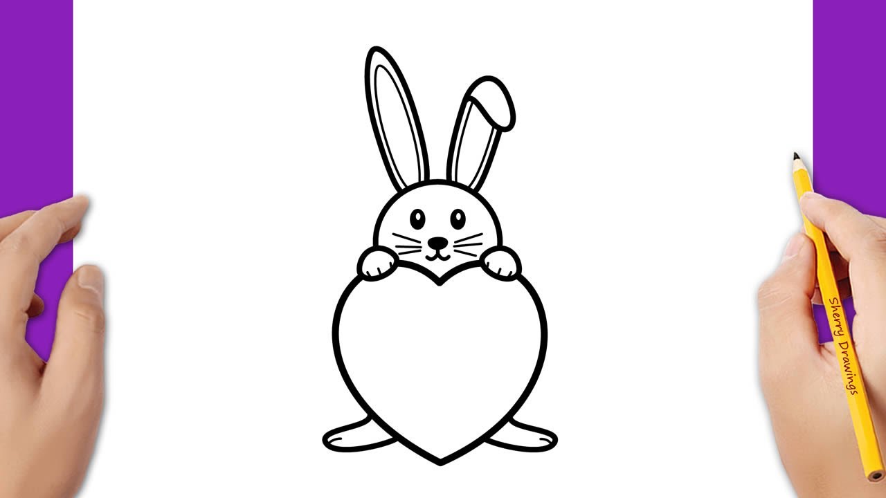 HOW TO DRAW AN EASTER BUNNY EASY DRAWING EASY AND FOFO - Drawing