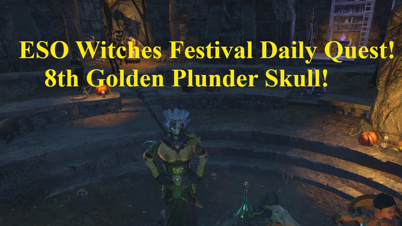 ESO Witches Festival Daily Quest! 8th Golden Dremora Skull! YouTube