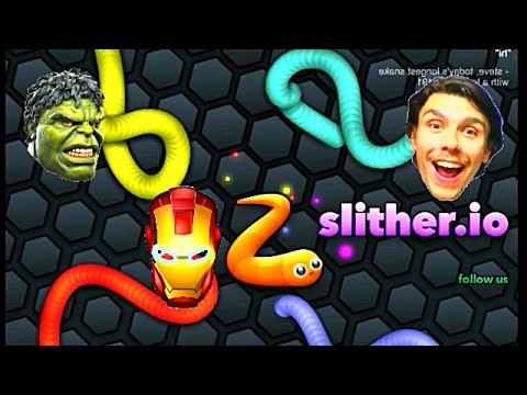 Slither.io - Minhoca HULK e Minhoca de Ferro! Qual foi a melhor Minhoca?  GamePlay Peter Toys 