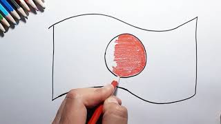 ülke bayrak japonya bayrağı nasıl çizilir? How to draw a japan flag?  Nihon kokki no kakikata wa? Resimi