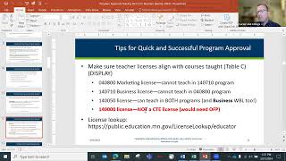 2024 Program Approval Webinar - Business & Marketing (B&M) - Minnesota Dept of Education