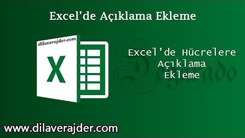 Excel Eğitim Dersleri 21 - Excel