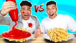 VIEL ZU STARK GEWÜRZTES ESSEN VS NORMALES ESSEN CHALLENGE !!! | Kelvin und Marvin screenshot 4