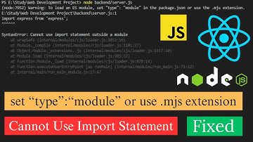 Warning:  To load an ES module, set "type" : "module" in package.json or use .mjs extension | Fixed