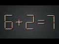 Move only 2 stick to make the equation correct | Matchstick puzzle 6+2=7