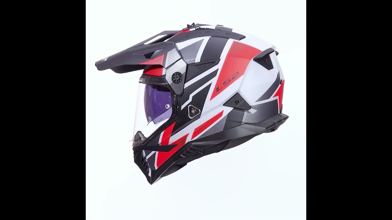 LS2 MX702 Pioneer II Namib モトクロスヘルメット 白/オレンジ ▻ FC