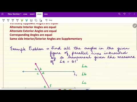 8.1 Angle Measures in Parallel Lines - Example Problem