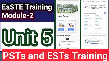 Unit 5 of Module 2| EaSTE Training Module 2 Unit 5 Solved