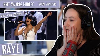 First Time Watching RAYE - BRIT Awards 2024 Medley | Vocal Coach Reaction (\& Analysis)