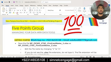 New Perspectives Excel 365 | Module 6: SAM Critical Thinking Project C  #FivePointsGroup