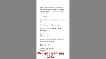 nuclear physics pyq htet pgt physics #htetpgtphysics #physics #viralvideo #yt #ytshorts #htetpgt