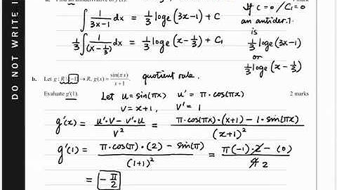 2019 Mathematical Method Exam 1 Solutions