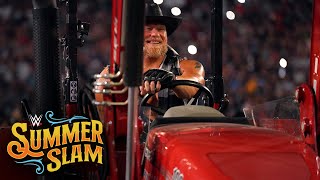 Brock Lesnar drives a tractor to the ring: SummerSlam 2022 (WWE Network Exclusive)