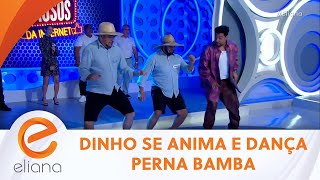 Dupla de fazendeiros dançarinos fazem Dinho dançar Perna Bamba | Programa Eliana (05/05/24)