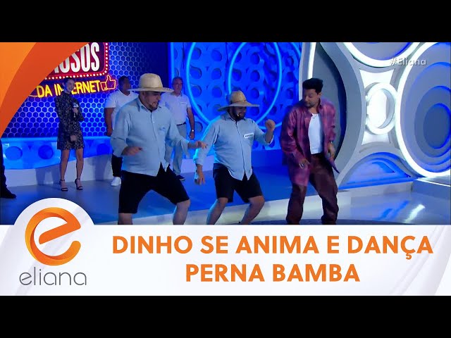 Dupla de fazendeiros dançarinos fazem Dinho dançar Perna Bamba | Programa Eliana (05/05/24)