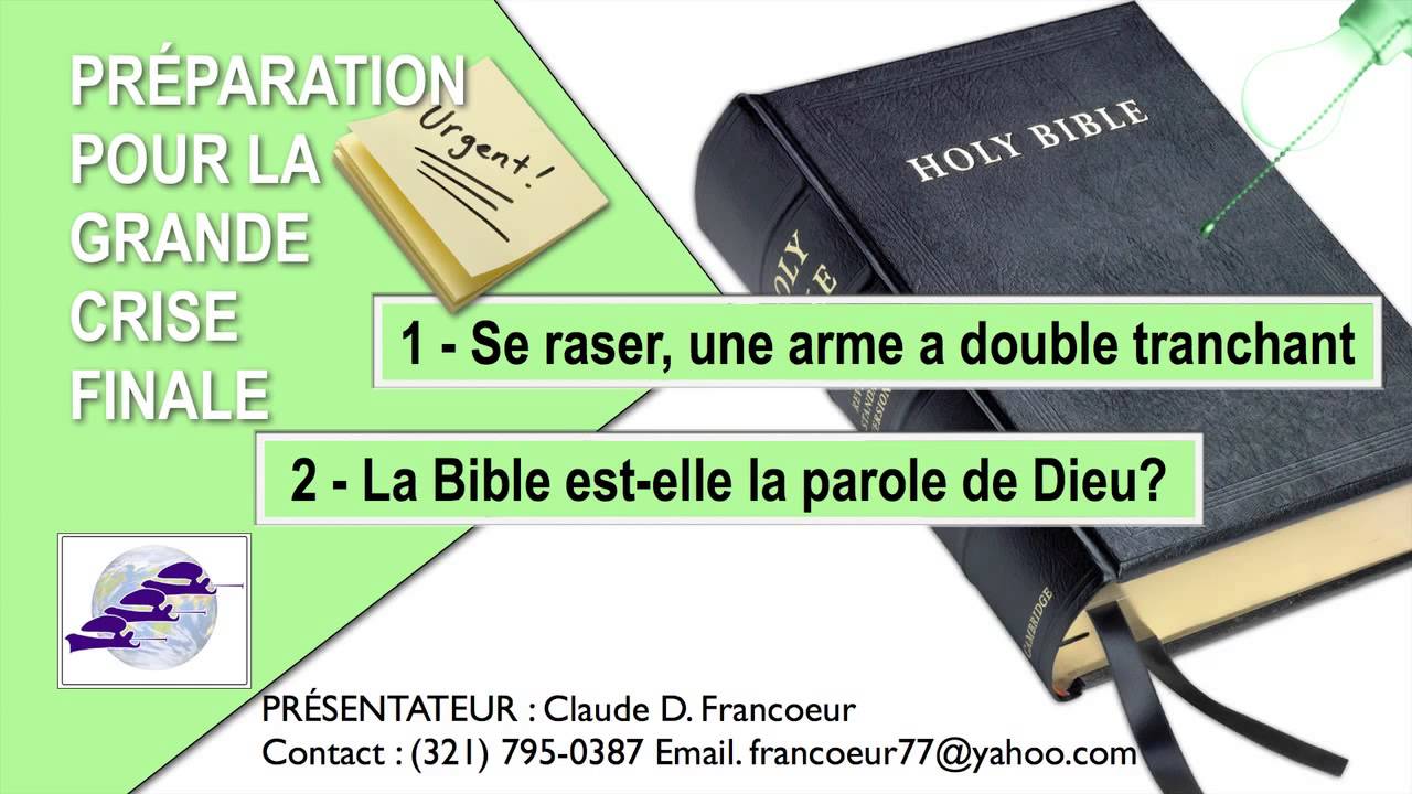 La Bible est elle la parole de Dieu Préparation pour la grande crise