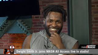 Dwight Smith Jr. surprised by his father live on MASN All Access