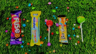 Satisfying video Lollipops candy and chocolate gummy candy unboxing video