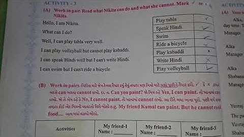 Std 6 sub English unit 2 activities 3,4