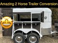 2 horse trailer conversion, Gloss White with Wellington Brown wood