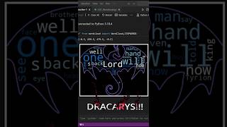 Python - A Game of Thrones Wordcloud in 40 seconds #coding #python #wordcloud