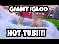 Lylah and Dad Build a GIANT Igloo with HOT TUB!!!!!