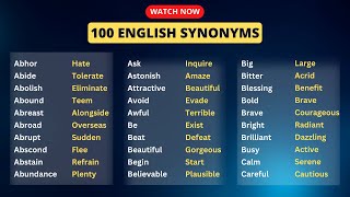 100 Synonyms to Improve Your English Language Skills