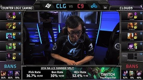CLG vs Cloud 9 | S4 NA LCS Summer split 2014 SuperWeek 7 Day 1 | CLG vs C9 W7D1 G4 Full game HD