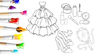 Set of Women's accessories . Coloring, Drawing , Painting for kids || Todllers Magic pencils