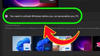 you need to activate windows before you can personalize your pc