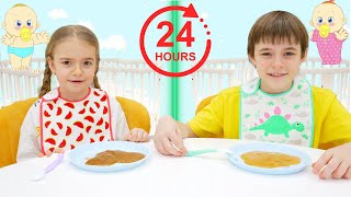 Anabella and Bogdan 24 Hour Baby Challenge and Other Fun Challenges for Kids