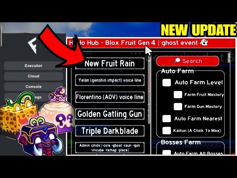 Script Blox Fruit No Key FRUIT RAIN & AUTO FARM, HOHO HUB V3, MOBILE/PC, AUTO RAID