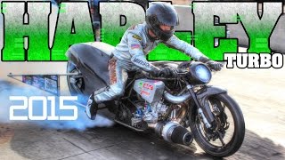 World's fastest turbo harley davidson powered motorcycle racing at the
man cup world finals event valdosta sgmp 2015! with a large hanging
off righ...