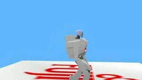 Robot simulator: Fujitsu HOAP-2 humanoid robot walking (Webots simulator)