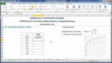 7.21 Función LN: Fórmulas y Funciones en Excel