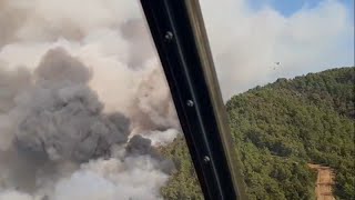 Авиация МЧС тушит лесные пожары в Турции