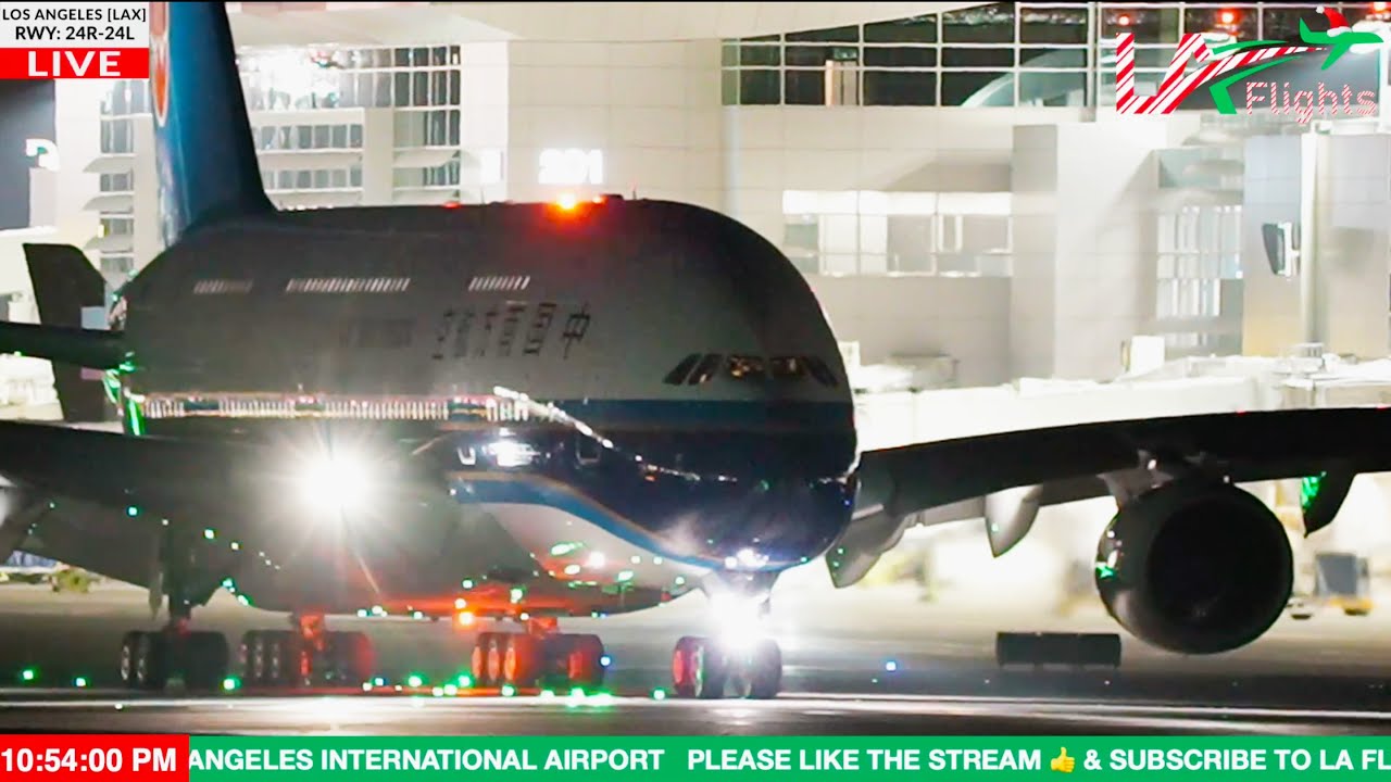 NIGHT PLANE SPOTTING | 🔴LIVE @Los Angeles International Airport | LAX Plane Spotting