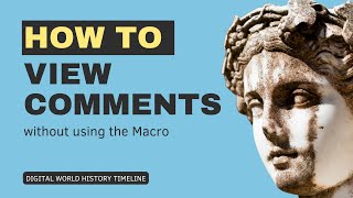 How to view comments in the World History Timeline