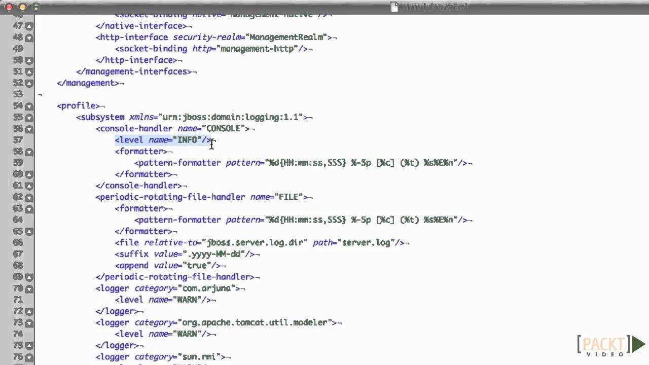 Jboss Eap Tutorial: Setting The Logging Verbosity For The Entire Server | Packtpub.Com