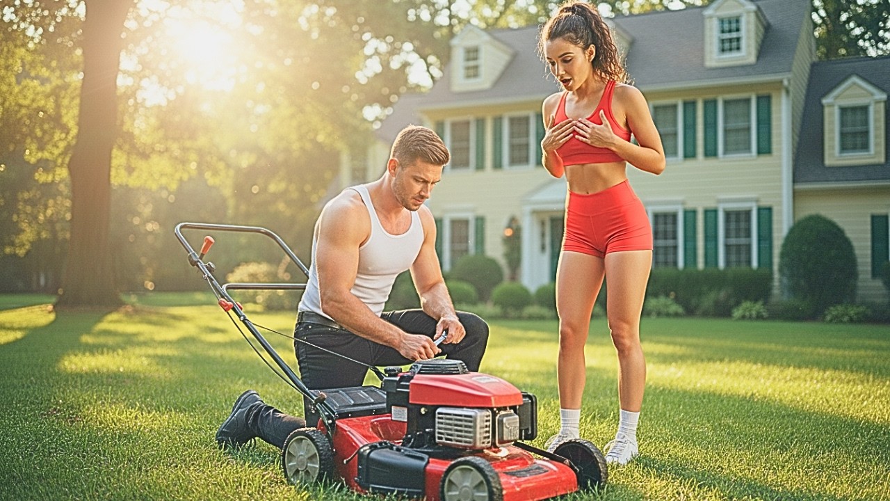 A Poor Dad Helped a Stranger Fix Her Lawnmower — He Never Knew She Was a Hidden Millionaire
