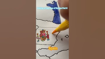 Making a Flag Map of Europe Part 6: Spain #maps #geographymap #art #map #drawing #spain #mapmaker