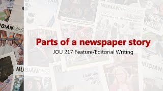 Parts of a newspaper story