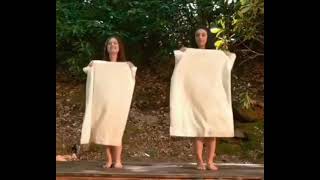 Without dress 🔥 Cute Towel dance