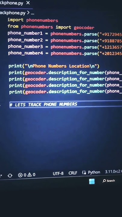 how to track phone location using python #trending #python #trackphone ...