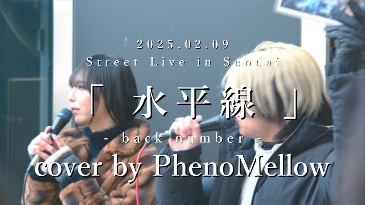 PhenoMellow(フェノメロ) 2025.02.09 Street Live in仙台 【 水平線 ／ back number 】 #歌 ...