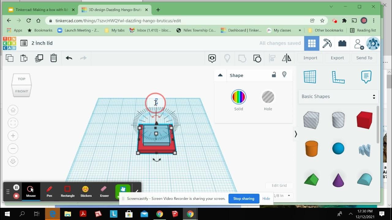 Tinkercad 2 inch lid YouTube