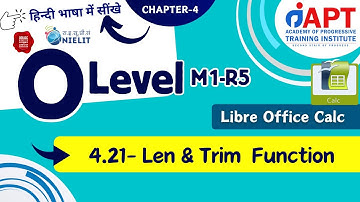 Libre Office Calc | Len | Trim Function | O Level M1-R5
