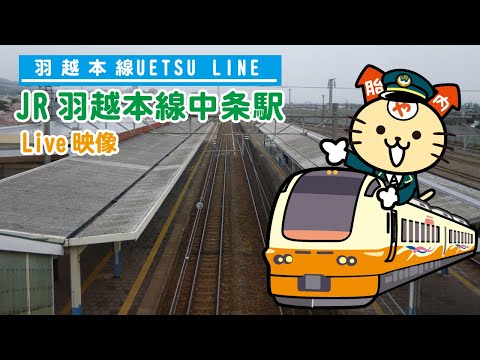 【日本即時影像】新潟胎內JR中條站內・羽越本線特急稻穗號與純米煎餅艾草草餅｜24H現場LIVE直播