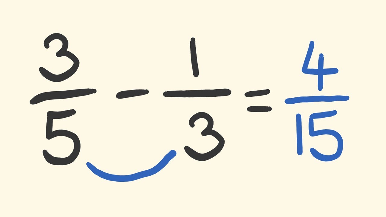 Subtract Fractions with Different Demoninators trick - mentally minus  fractions instantly! 