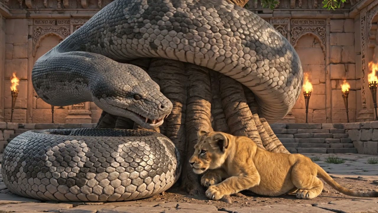 Giant Python vs King Kong | King Kong Saves a Lion Cub | The Great Escape on the Savannah